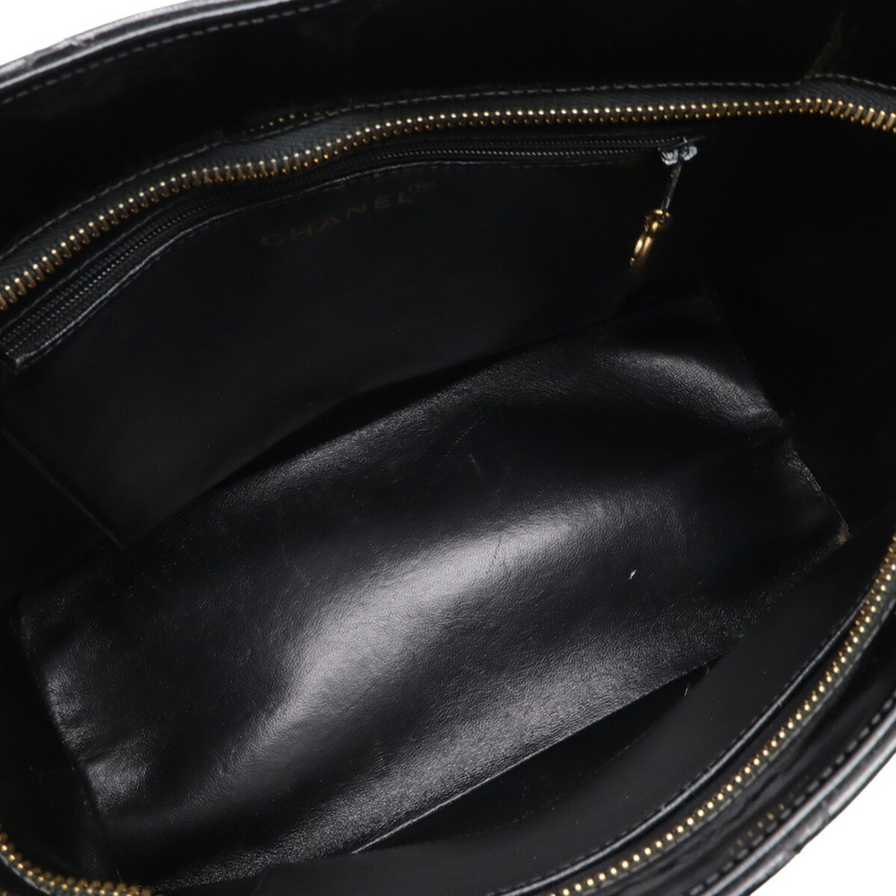 CHANEL Black Leather Logo Shoulder Bag - Picture 7 of 10
